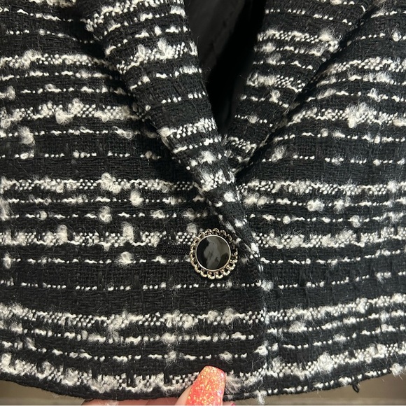 Bagatelle Womens Crop Office One-Button Blazer Black and White NWT Small - Picture 8 of 9